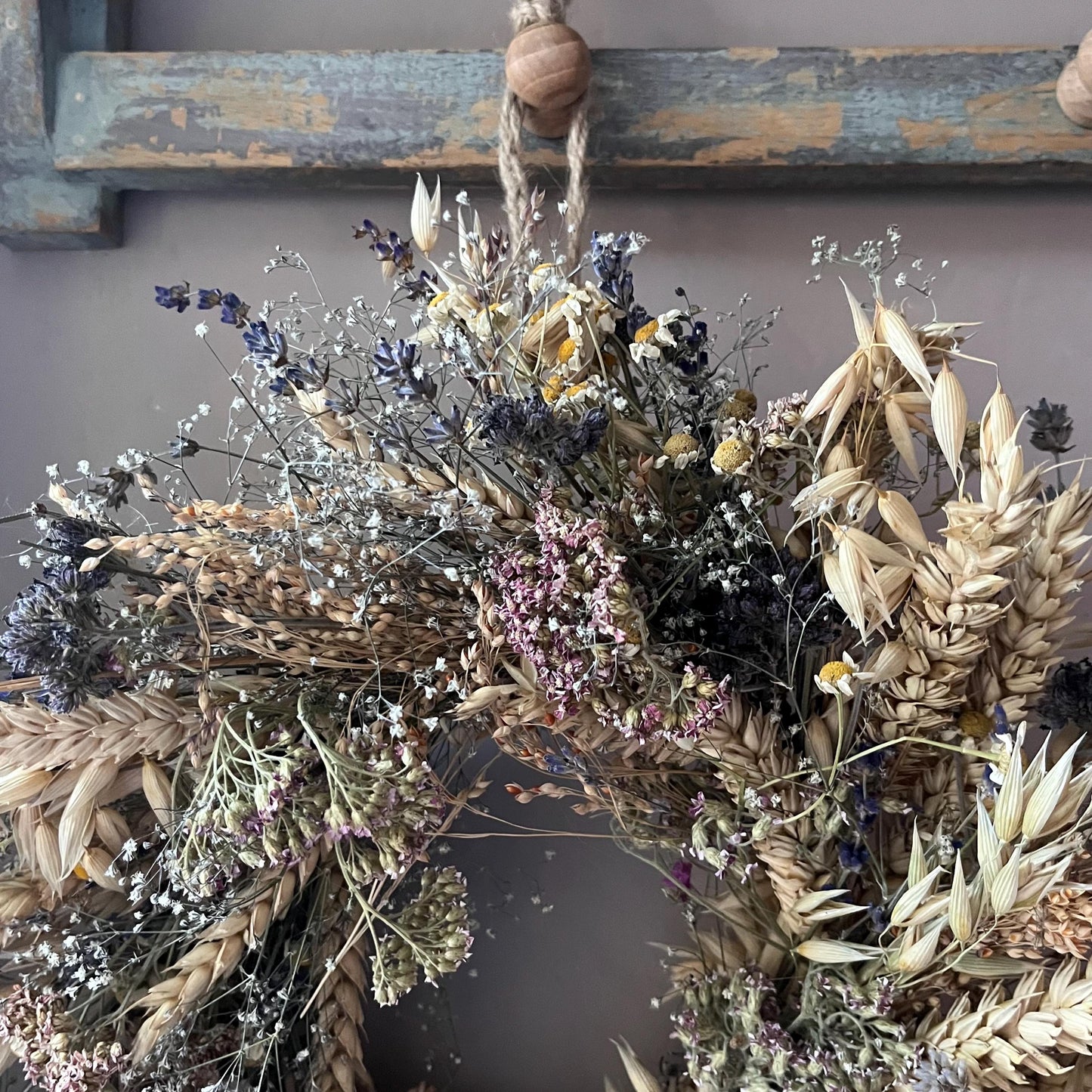 Dried flower wreath | Everlasting flower | Farmhouse style | Farmhouse home | Country living | Autumn wreath | Farmhouse wreath | 22cm