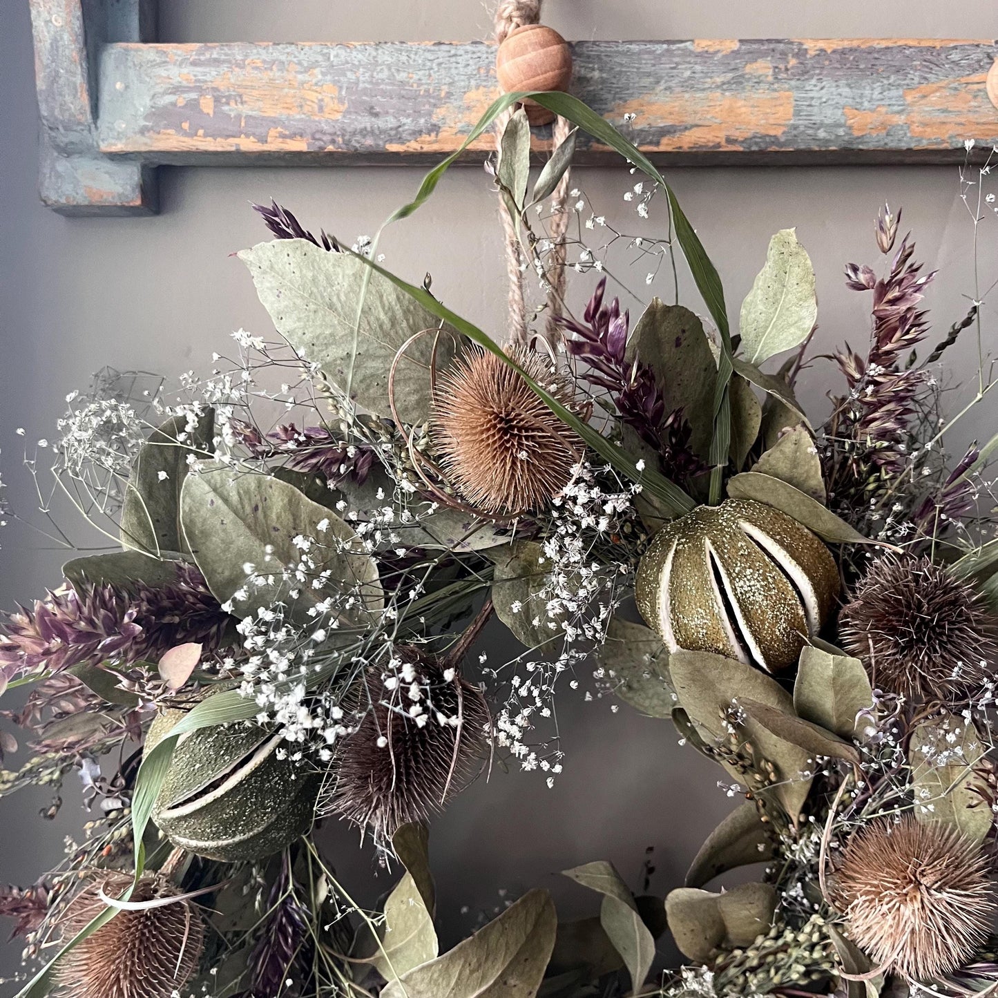 Dried flower wreath | Everlasting flower | Farmhouse style | Farmhouse home | Country living | Wreath | Farmhouse wreath | 22cm