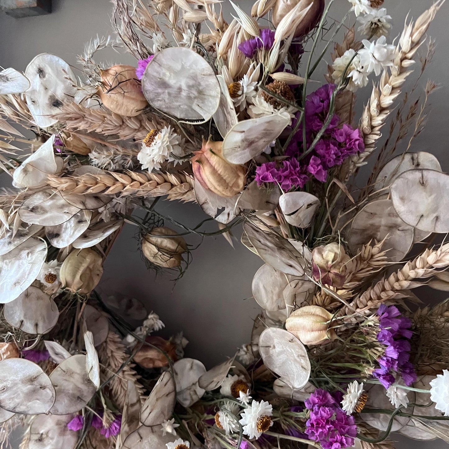 Dried flower wreath | Everlasting flower | Farmhouse style | Farmhouse home | Country living | Wreath | Farmhouse wreath | Wreath | 22cm
