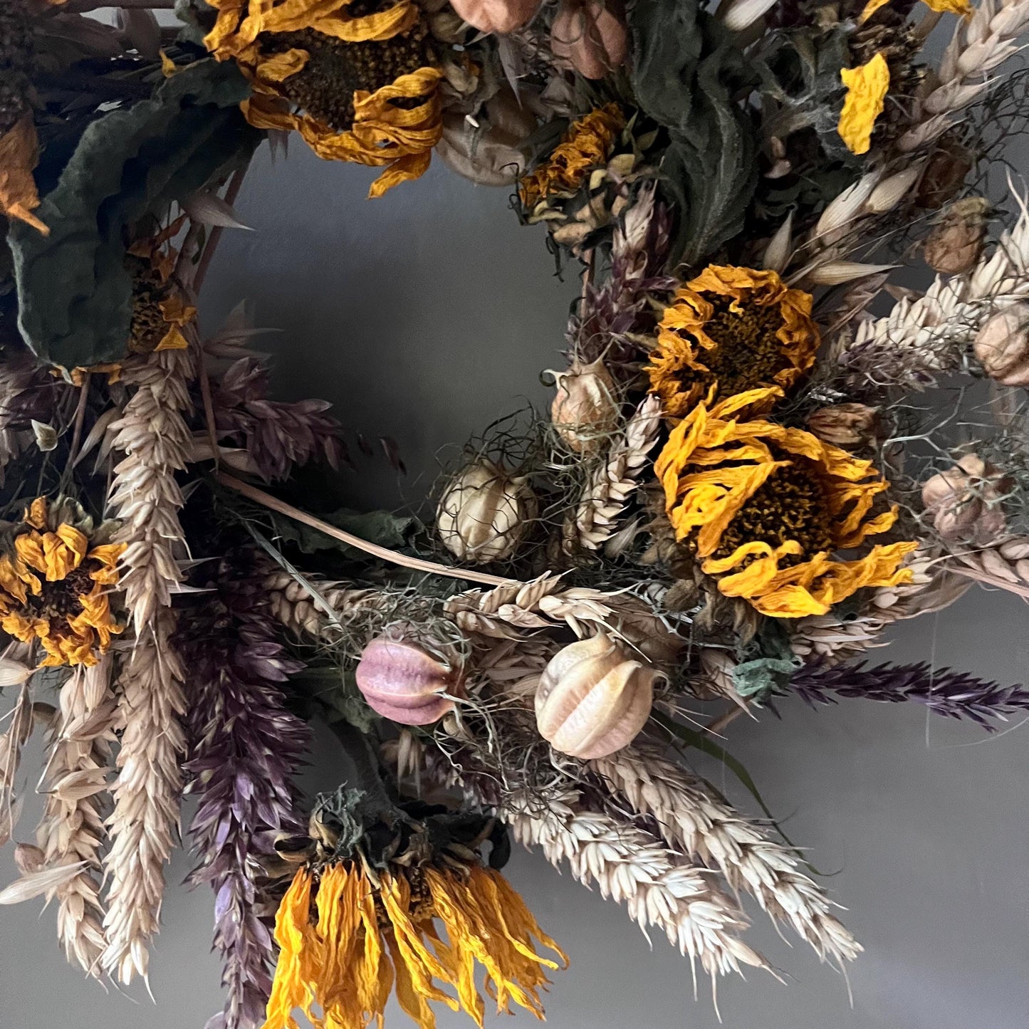 Dried flower wreath | Everlasting flower | Farmhouse style | Farmhouse home | Country living | Winter Wreath | Farmhouse wreath | 22cm