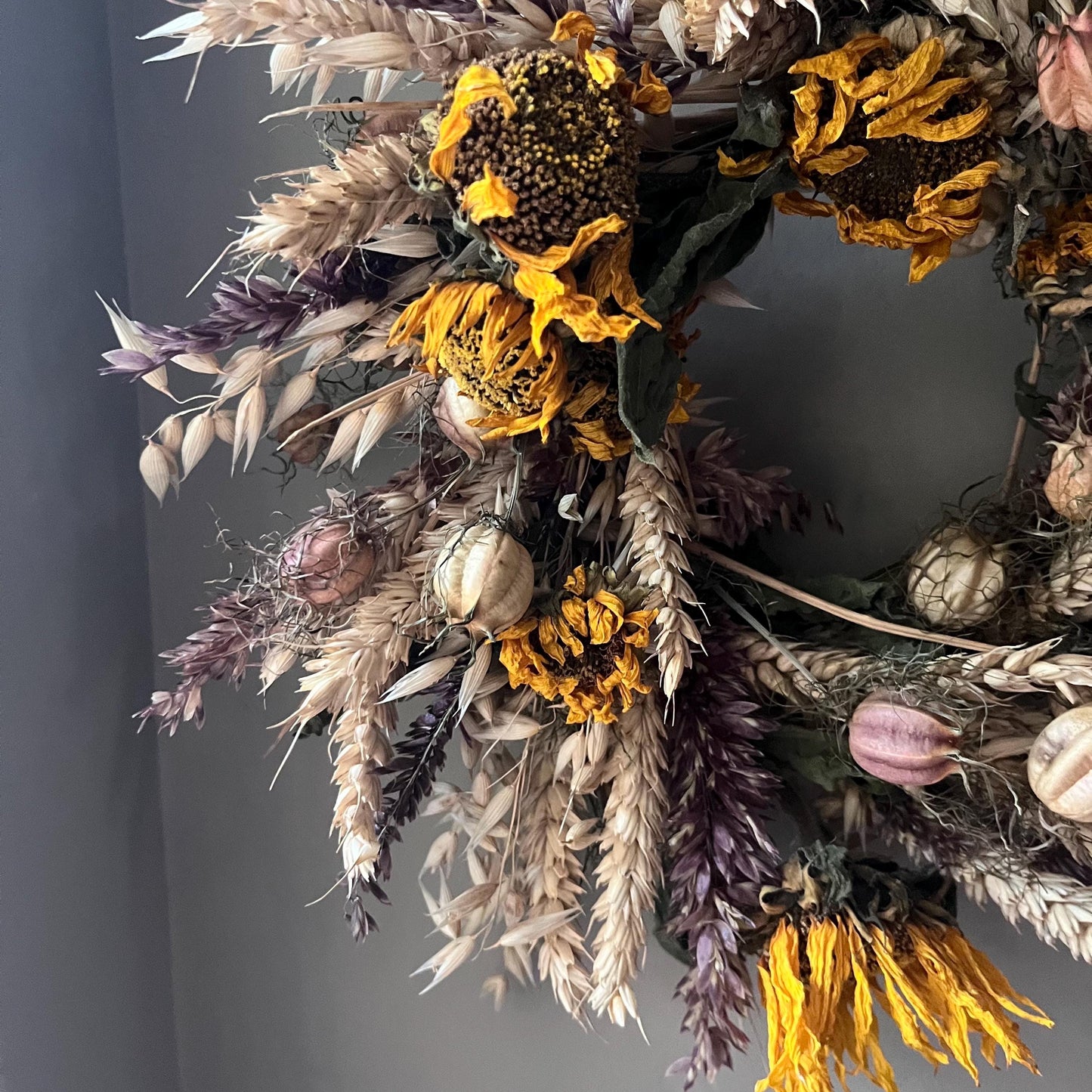 Dried flower wreath | Everlasting flower | Farmhouse style | Farmhouse home | Country living | Winter Wreath | Farmhouse wreath | 22cm