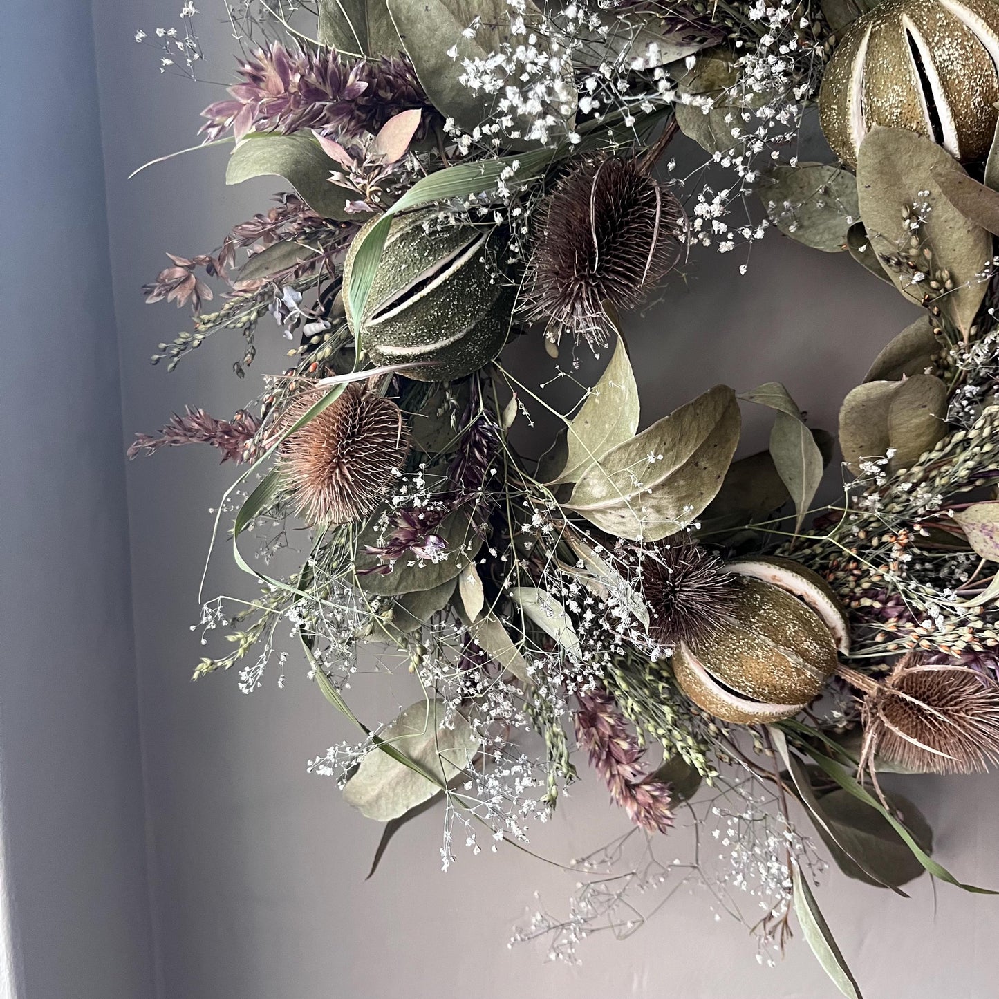 Dried flower wreath | Everlasting flower | Farmhouse style | Farmhouse home | Country living | Wreath | Farmhouse wreath | 22cm