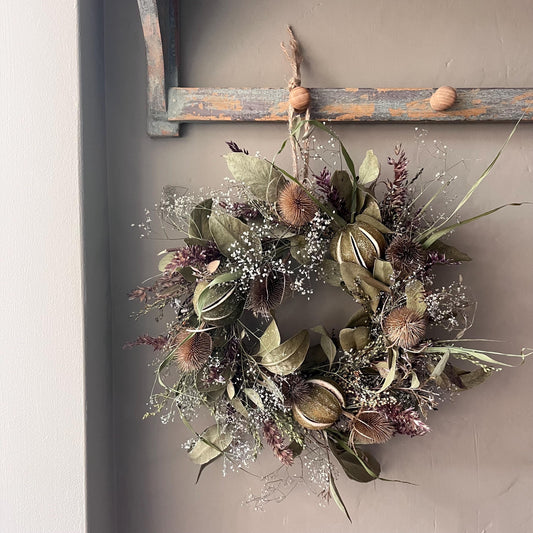 Dried flower wreath | Everlasting flower | Farmhouse style | Farmhouse home | Country living | Wreath | Farmhouse wreath | 22cm
