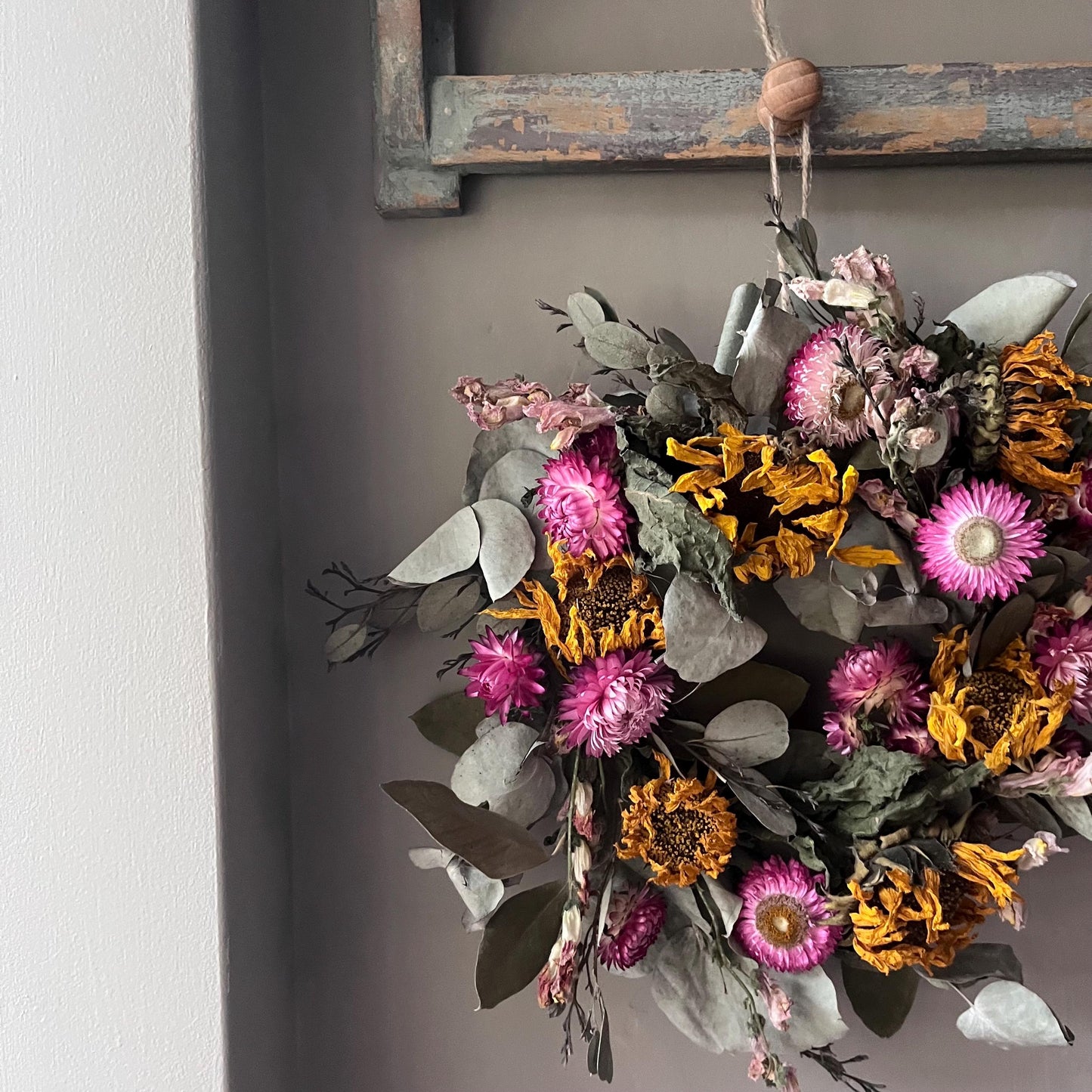Everlasting dried flowers| Autumn inspired decor | Dried flowers | Autumn wreath | Autumnal inspired decor | 23cm