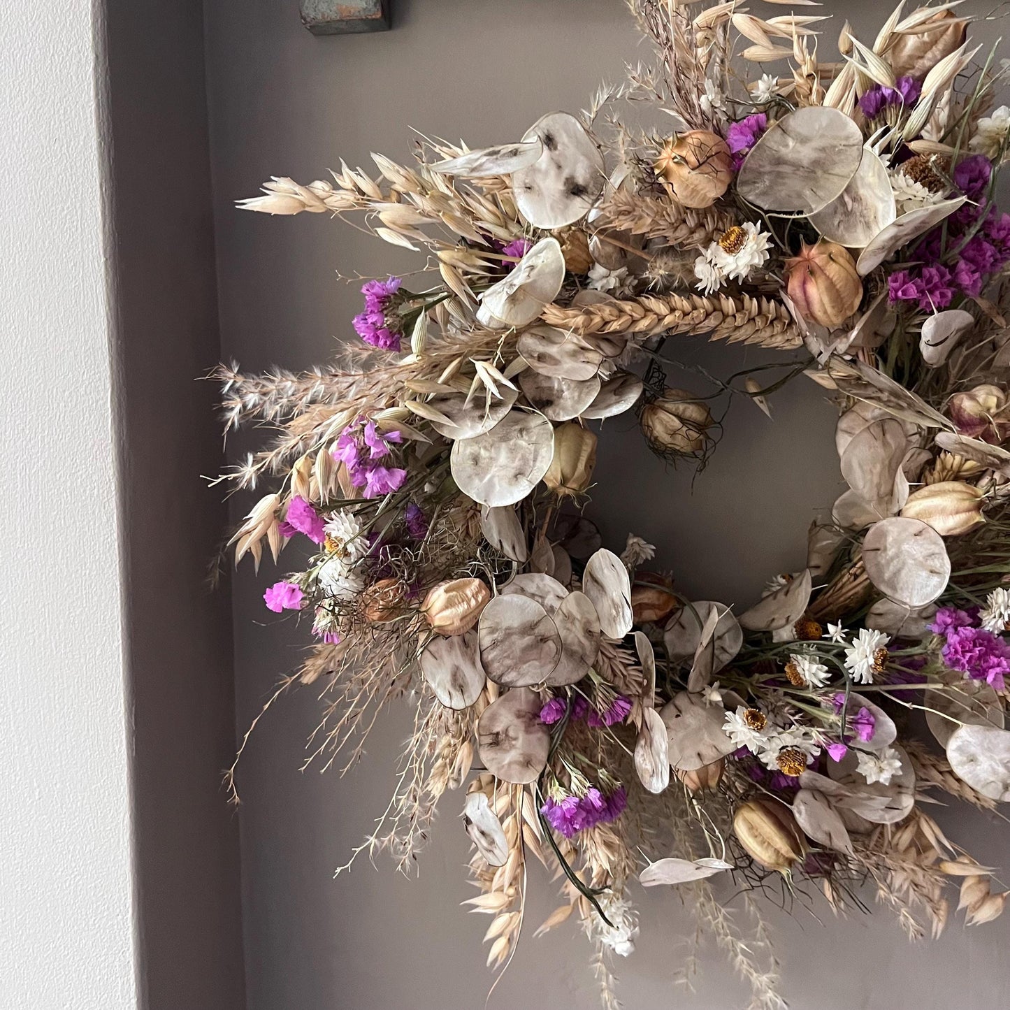 Dried flower wreath | Everlasting flower | Farmhouse style | Farmhouse home | Country living | Wreath | Farmhouse wreath | Wreath | 22cm