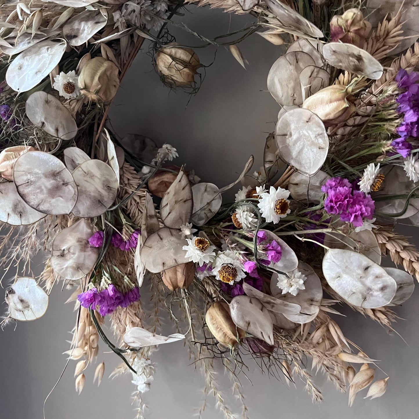 Dried flower wreath | Everlasting flower | Farmhouse style | Farmhouse home | Country living | Wreath | Farmhouse wreath | Wreath | 22cm