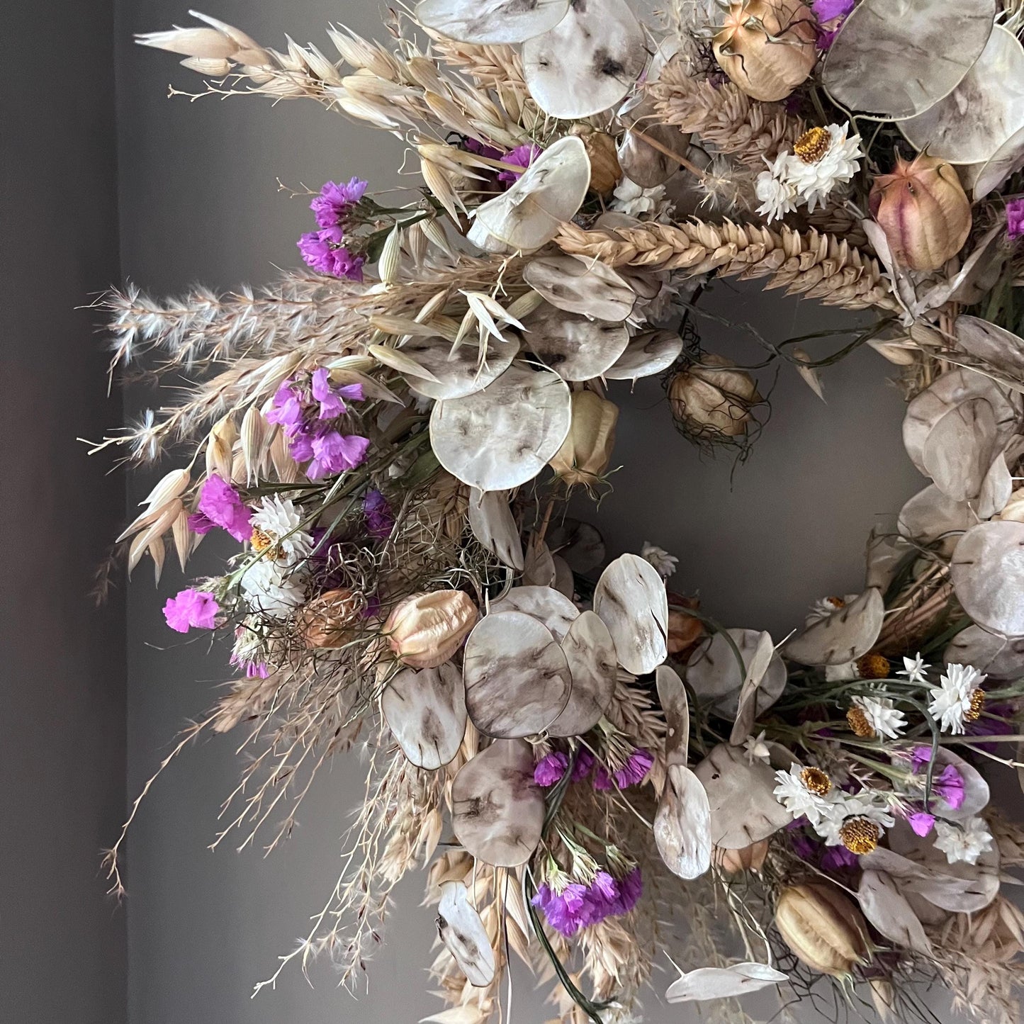 Dried flower wreath | Everlasting flower | Farmhouse style | Farmhouse home | Country living | Wreath | Farmhouse wreath | Wreath | 22cm