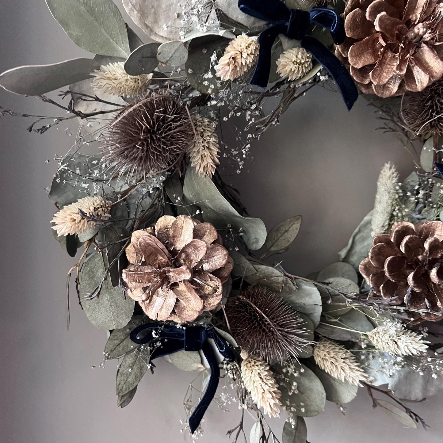 Autumn Dried Flower Wreath: Farmhouse Decor (25cm)