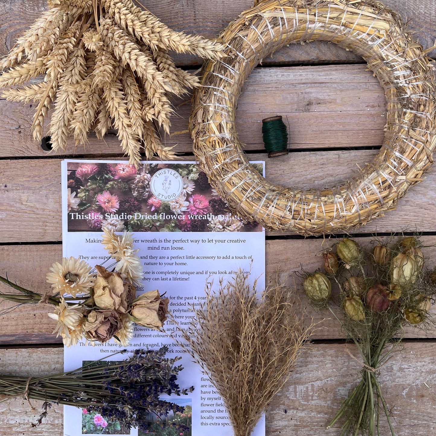 Winter wreath making kit- 25cm wreath craft kit | Christmas wreath making