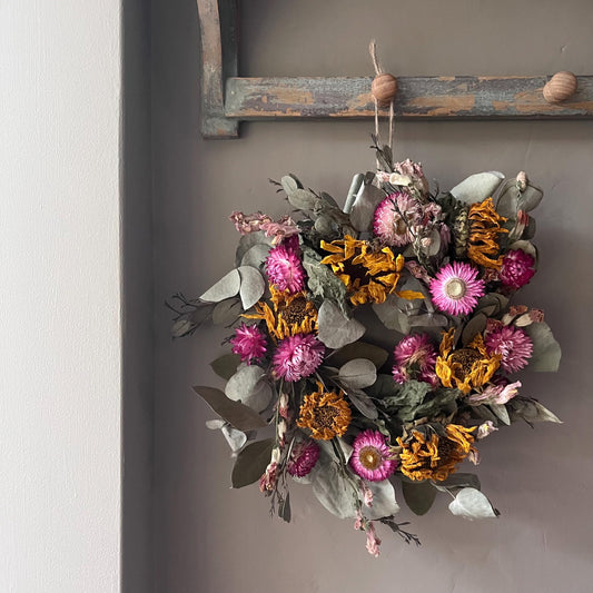 Everlasting dried flowers| Autumn inspired decor | Dried flowers | Autumn wreath | Autumnal inspired decor | 23cm