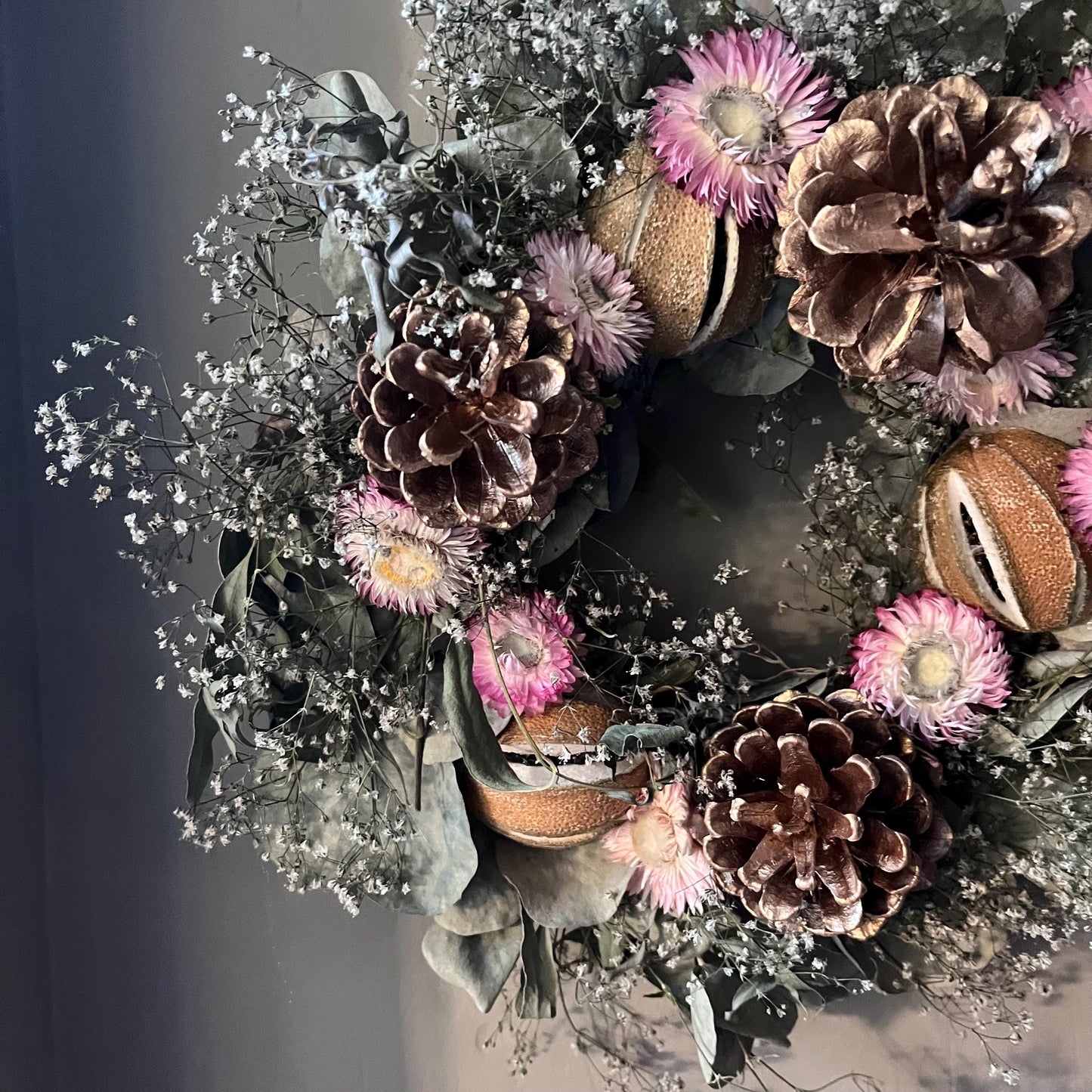 Christmas wreath | Christmas decorations | Dried flower wreath | Farmhouse winter decor | Small wreath | Wall hangings | 25cm