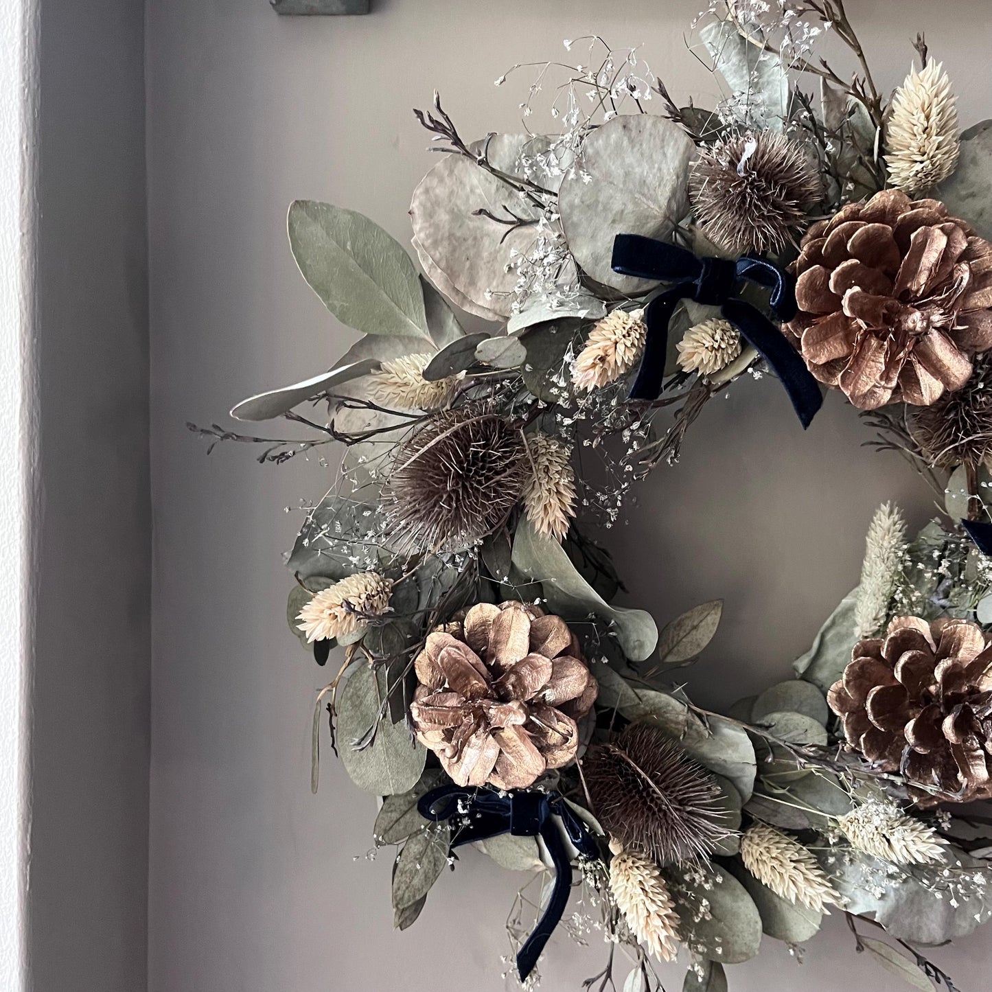 Autumn Dried Flower Wreath: Farmhouse Decor (25cm)