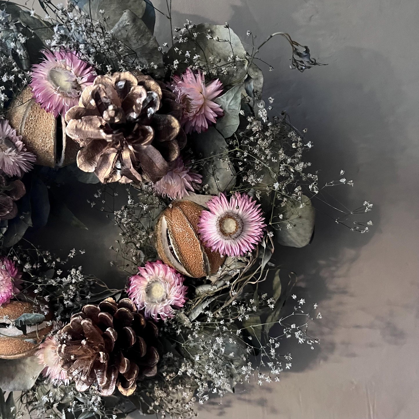 Christmas wreath | Christmas decorations | Dried flower wreath | Farmhouse winter decor | Small wreath | Wall hangings | 25cm