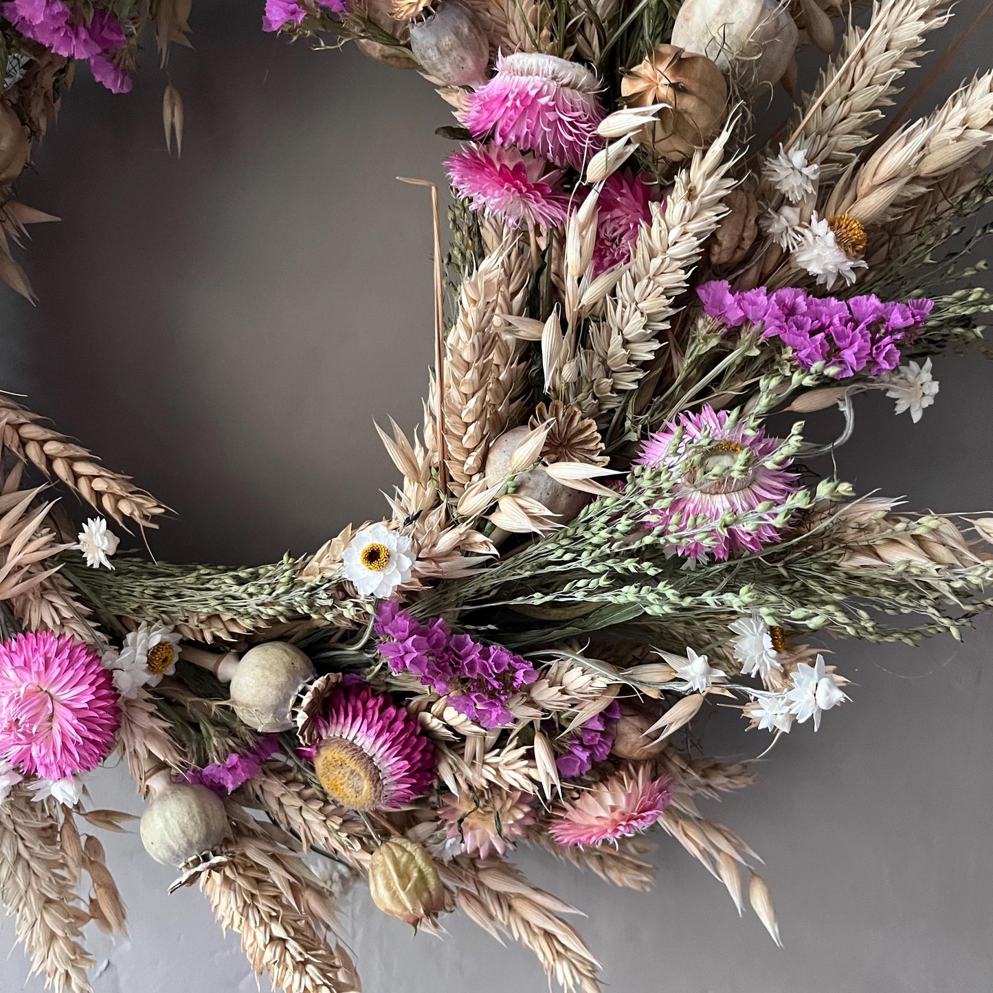Dried flower wreath | Everlasting flower | Farmhouse style | Farmhouse home | Country living | Farmhouse wreath | Flower wreath | 34cm