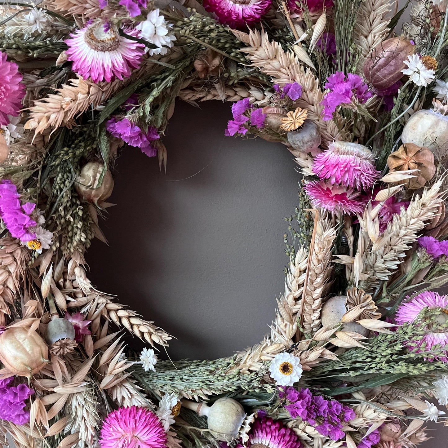 Dried flower wreath | Everlasting flower | Farmhouse style | Farmhouse home | Country living | Farmhouse wreath | Flower wreath | 34cm
