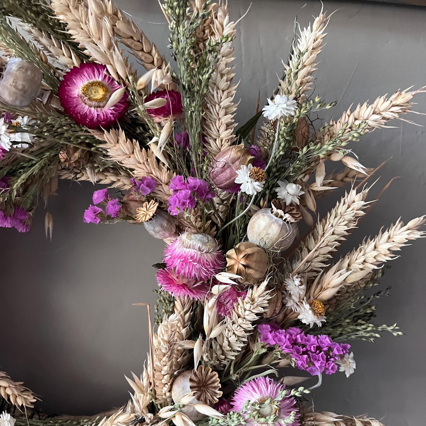 Dried flower wreath | Everlasting flower | Farmhouse style | Farmhouse home | Country living | Farmhouse wreath | Flower wreath | 34cm