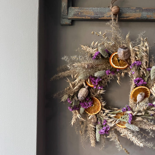 Winter wreath | Winter decorations | Dried flower wreath | Farmhouse Christmas decor | Small wreath | Wall hangings | 25cm