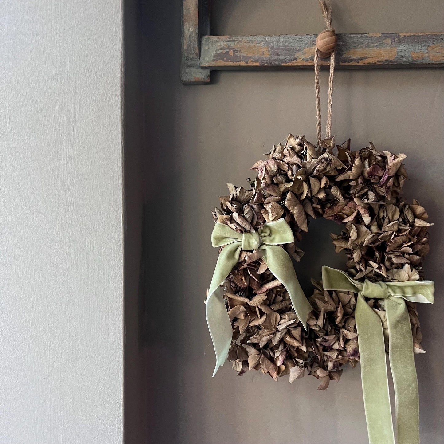 Winter Dried Flower Wreath: Christmas Decor, Handcrafted in Suffolk