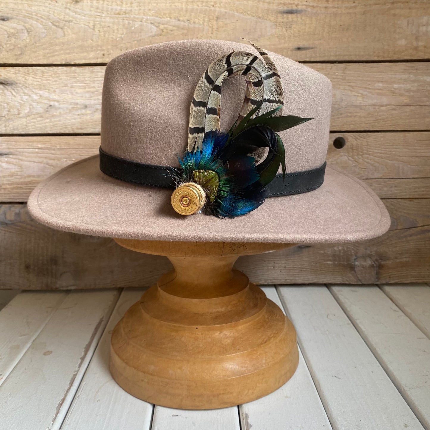 Cartridge and Feather Hat Pin or Brooch Real Feather Accessories Country  Apparel Fedora Hat Fashion 