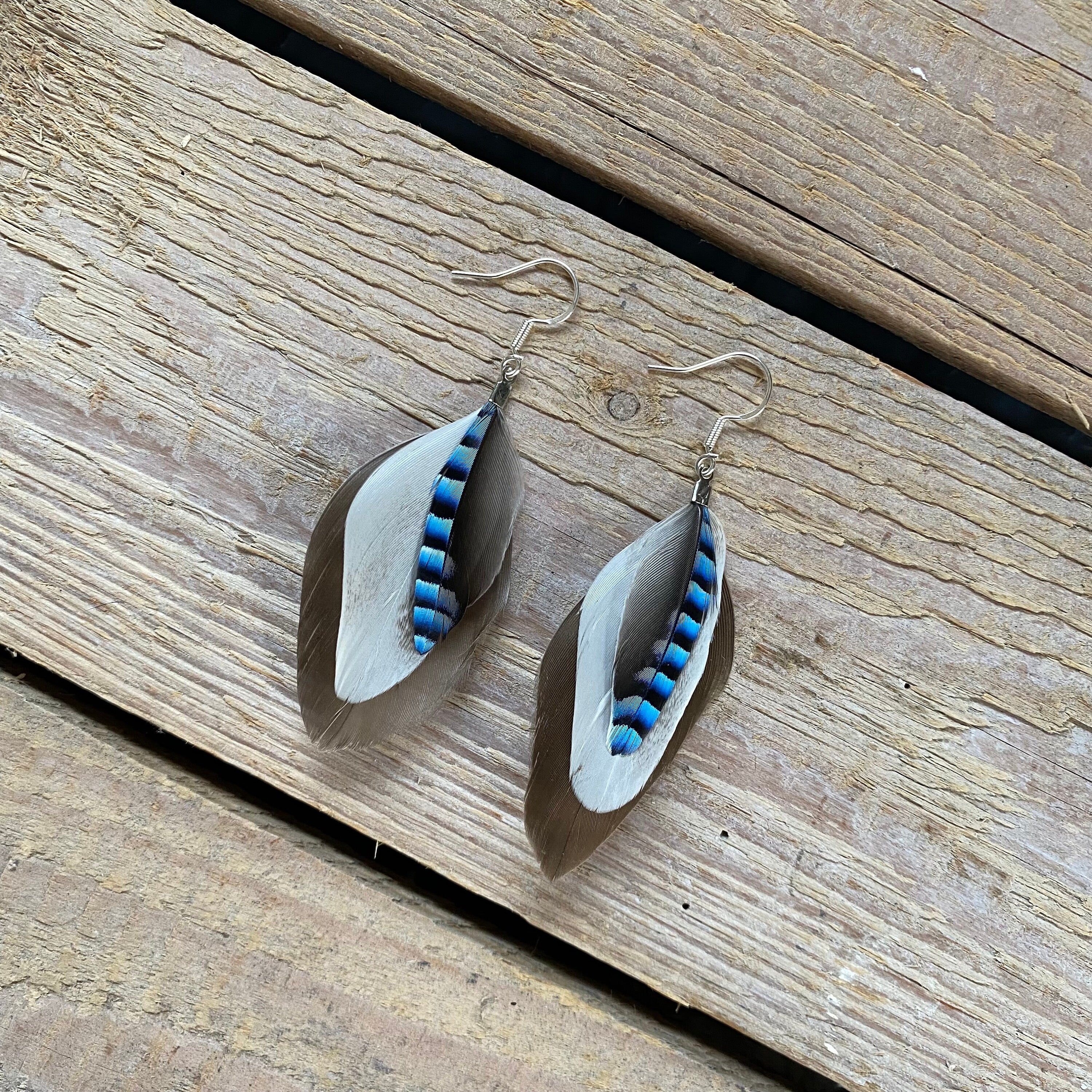 Blue Jay or Flamingo Feather Earrings — Be The Light Shamanic Healing
