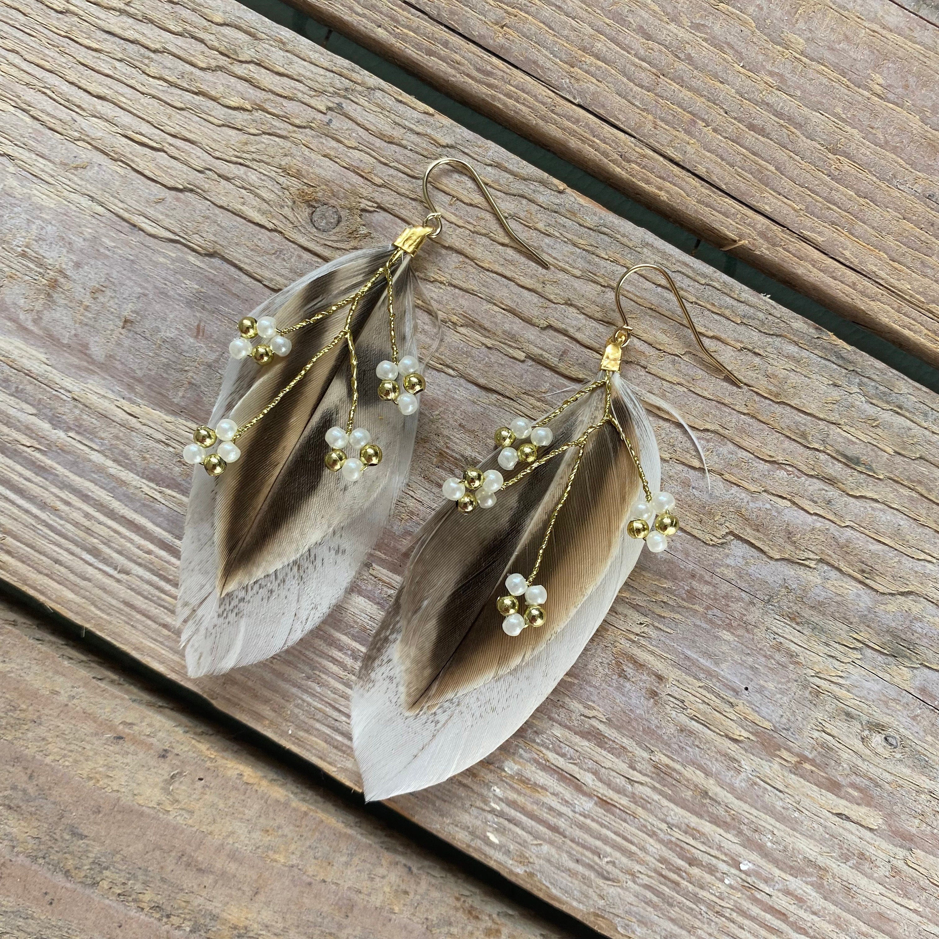 PIRATE FEATHER EARRINGS | GOLD – Stuff & Co